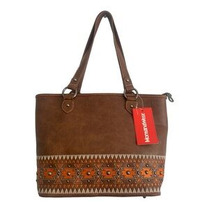 Tribal Ethnic Western Style Shoulder Bag, Cognac Color,‎ Simple & Beautiful